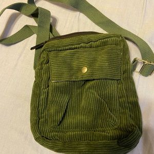 Green corduroy crossbody